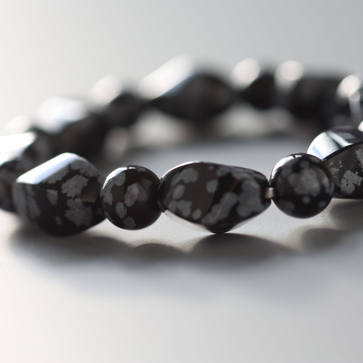 Armband "Schneeflocken Obsidian"