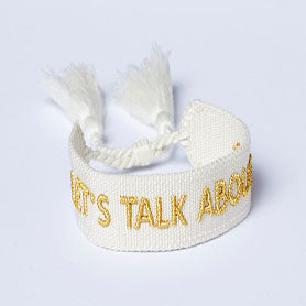 "Let´s talk about" Armband beige/gold