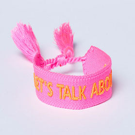 "Let´s talk about" Armband pink / orange