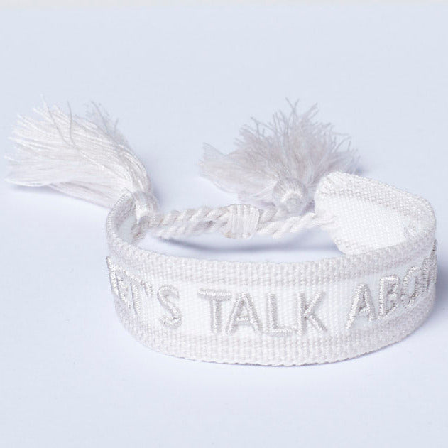 "Let´s talk about" Armband weiß