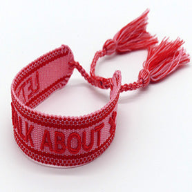 "Let´s talk about" Armband rosa / rot